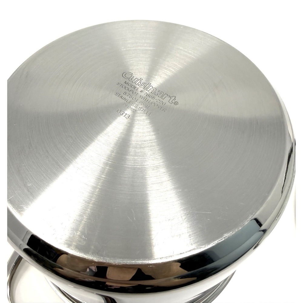 Cuisinart 5.75 Qt Stock Pot Stainless Steel With Glass Lid 7665-22G - Picture 6 of 10
